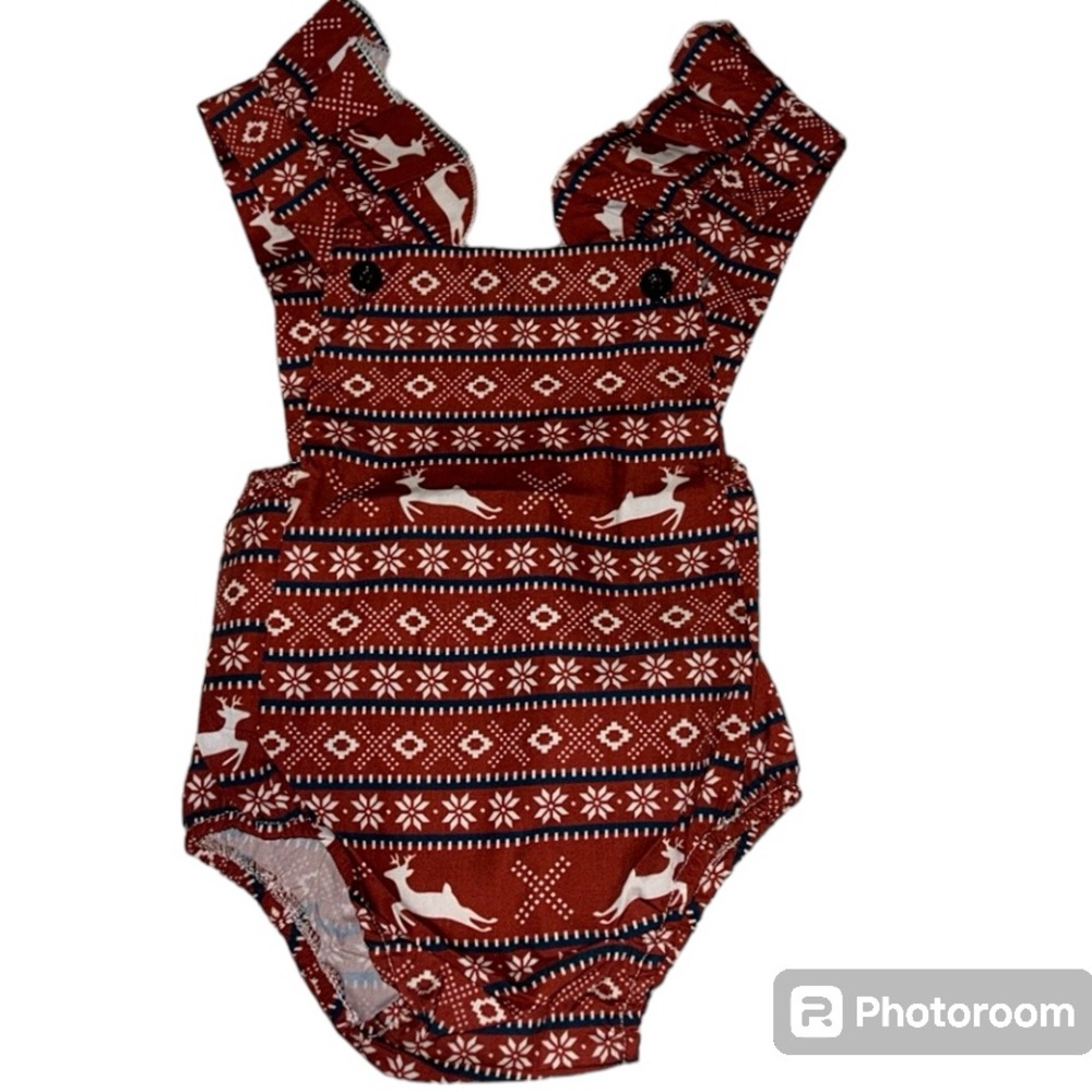 5/$30 🎈 Canis baby fair isle holiday romper size 80